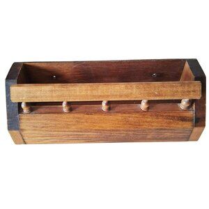 Vintage Wooden Handmade Spice Rack Or Organizer Display With Spindles Heavy 4lbs